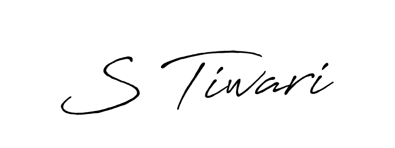 How to make S Tiwari signature? Antro_Vectra_Bolder is a professional autograph style. Create handwritten signature for S Tiwari name. S Tiwari signature style 7 images and pictures png