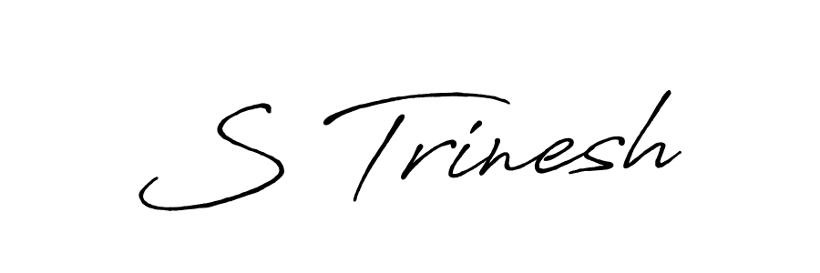 Similarly Antro_Vectra_Bolder is the best handwritten signature design. Signature creator online .You can use it as an online autograph creator for name S Trinesh. S Trinesh signature style 7 images and pictures png