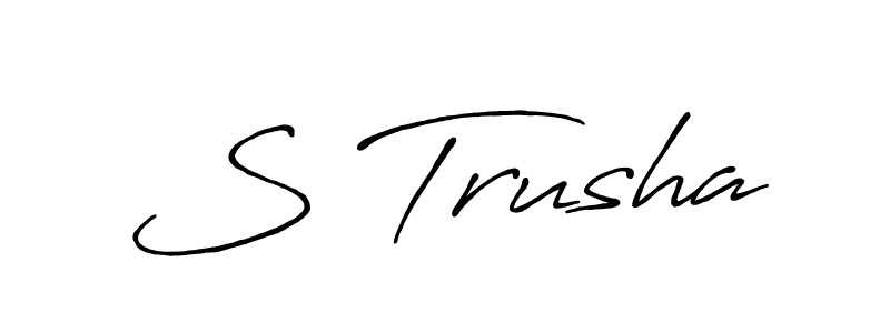 Create a beautiful signature design for name S Trusha. With this signature (Antro_Vectra_Bolder) fonts, you can make a handwritten signature for free. S Trusha signature style 7 images and pictures png