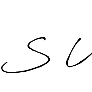 How to make S U signature? Antro_Vectra_Bolder is a professional autograph style. Create handwritten signature for S U name. S U signature style 7 images and pictures png