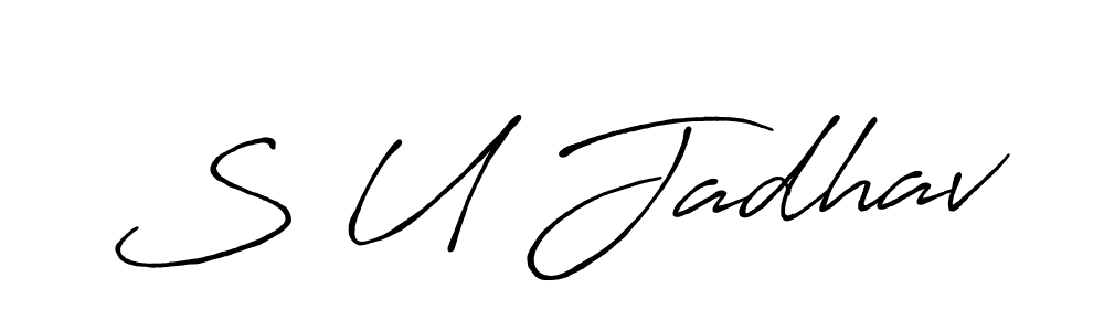 Similarly Antro_Vectra_Bolder is the best handwritten signature design. Signature creator online .You can use it as an online autograph creator for name S U Jadhav. S U Jadhav signature style 7 images and pictures png