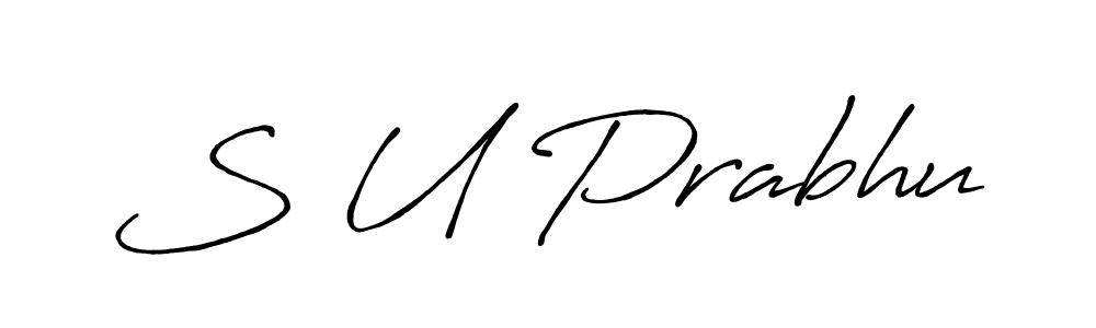 Create a beautiful signature design for name S U Prabhu. With this signature (Antro_Vectra_Bolder) fonts, you can make a handwritten signature for free. S U Prabhu signature style 7 images and pictures png