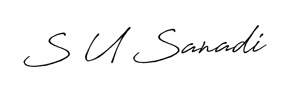 Similarly Antro_Vectra_Bolder is the best handwritten signature design. Signature creator online .You can use it as an online autograph creator for name S U Sanadi. S U Sanadi signature style 7 images and pictures png