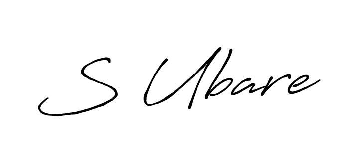How to make S Ubare name signature. Use Antro_Vectra_Bolder style for creating short signs online. This is the latest handwritten sign. S Ubare signature style 7 images and pictures png