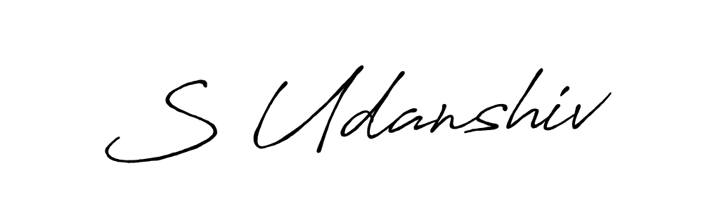 Make a beautiful signature design for name S Udanshiv. With this signature (Antro_Vectra_Bolder) style, you can create a handwritten signature for free. S Udanshiv signature style 7 images and pictures png