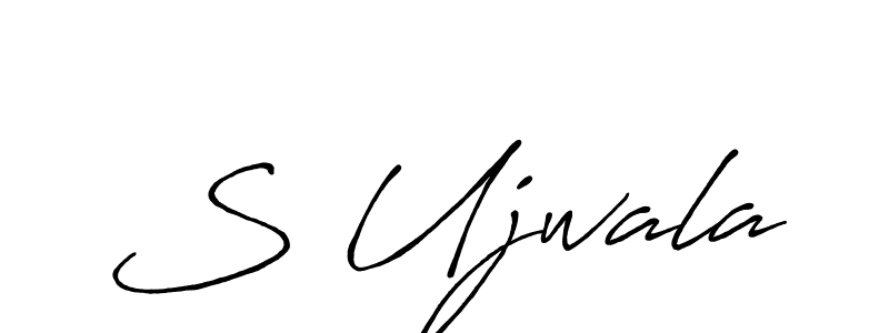 if you are searching for the best signature style for your name S Ujwala. so please give up your signature search. here we have designed multiple signature styles  using Antro_Vectra_Bolder. S Ujwala signature style 7 images and pictures png