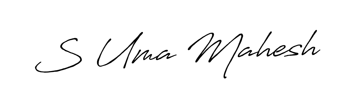 Antro_Vectra_Bolder is a professional signature style that is perfect for those who want to add a touch of class to their signature. It is also a great choice for those who want to make their signature more unique. Get S Uma Mahesh name to fancy signature for free. S Uma Mahesh signature style 7 images and pictures png