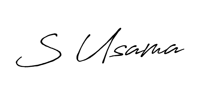 The best way (Antro_Vectra_Bolder) to make a short signature is to pick only two or three words in your name. The name S Usama include a total of six letters. For converting this name. S Usama signature style 7 images and pictures png