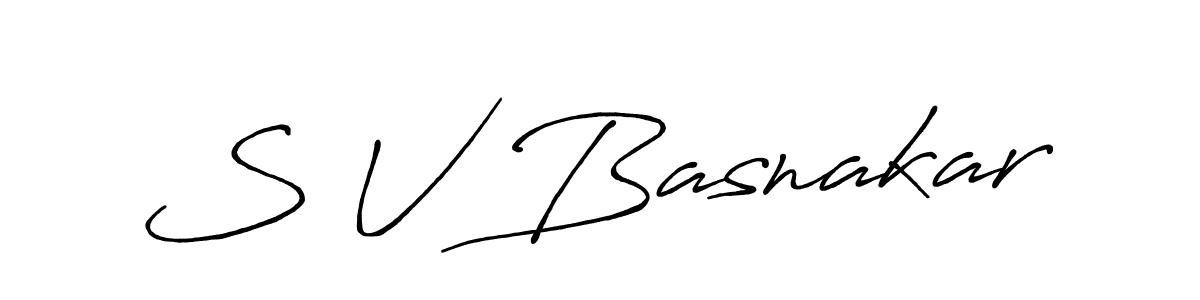 S V Basnakar stylish signature style. Best Handwritten Sign (Antro_Vectra_Bolder) for my name. Handwritten Signature Collection Ideas for my name S V Basnakar. S V Basnakar signature style 7 images and pictures png