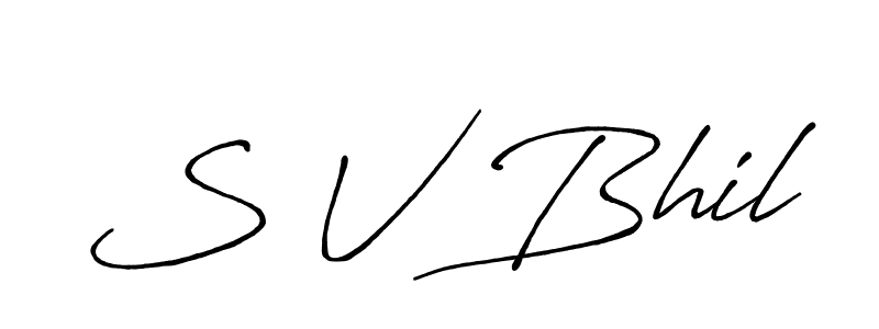 How to make S V Bhil signature? Antro_Vectra_Bolder is a professional autograph style. Create handwritten signature for S V Bhil name. S V Bhil signature style 7 images and pictures png