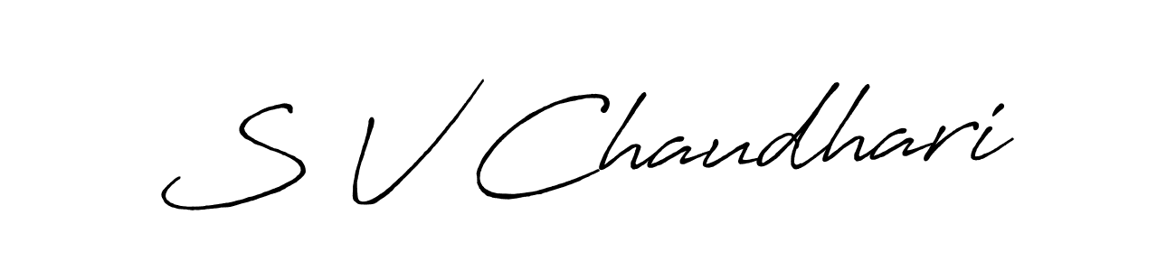 Antro_Vectra_Bolder is a professional signature style that is perfect for those who want to add a touch of class to their signature. It is also a great choice for those who want to make their signature more unique. Get S V Chaudhari name to fancy signature for free. S V Chaudhari signature style 7 images and pictures png