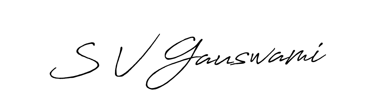 Make a beautiful signature design for name S V Gauswami. With this signature (Antro_Vectra_Bolder) style, you can create a handwritten signature for free. S V Gauswami signature style 7 images and pictures png