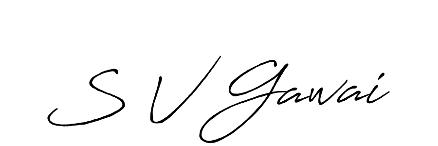 Create a beautiful signature design for name S V Gawai. With this signature (Antro_Vectra_Bolder) fonts, you can make a handwritten signature for free. S V Gawai signature style 7 images and pictures png