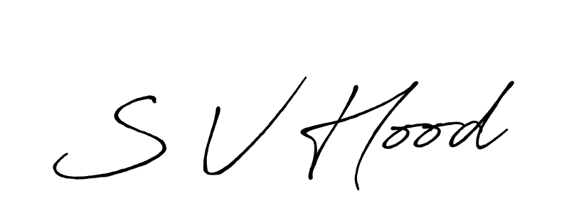 Make a beautiful signature design for name S V Hood. With this signature (Antro_Vectra_Bolder) style, you can create a handwritten signature for free. S V Hood signature style 7 images and pictures png