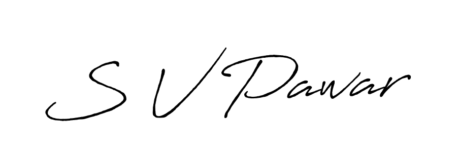 S V Pawar stylish signature style. Best Handwritten Sign (Antro_Vectra_Bolder) for my name. Handwritten Signature Collection Ideas for my name S V Pawar. S V Pawar signature style 7 images and pictures png