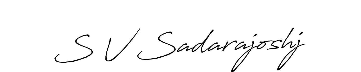 Use a signature maker to create a handwritten signature online. With this signature software, you can design (Antro_Vectra_Bolder) your own signature for name S V Sadarajoshj. S V Sadarajoshj signature style 7 images and pictures png