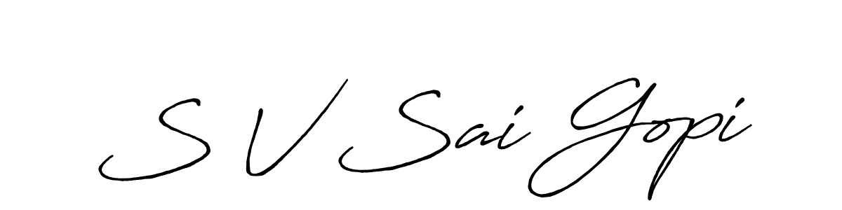 Also we have S V Sai Gopi name is the best signature style. Create professional handwritten signature collection using Antro_Vectra_Bolder autograph style. S V Sai Gopi signature style 7 images and pictures png