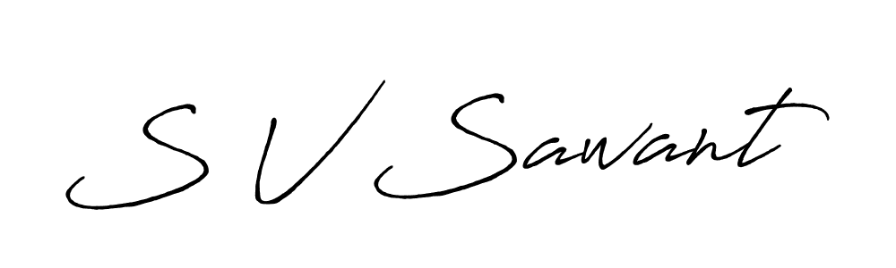 if you are searching for the best signature style for your name S V Sawant. so please give up your signature search. here we have designed multiple signature styles  using Antro_Vectra_Bolder. S V Sawant signature style 7 images and pictures png