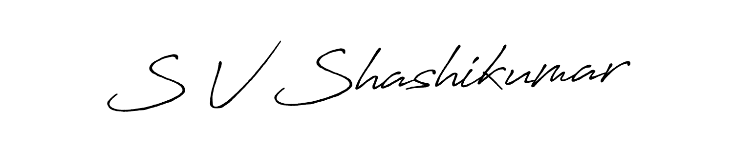 Create a beautiful signature design for name S V Shashikumar. With this signature (Antro_Vectra_Bolder) fonts, you can make a handwritten signature for free. S V Shashikumar signature style 7 images and pictures png