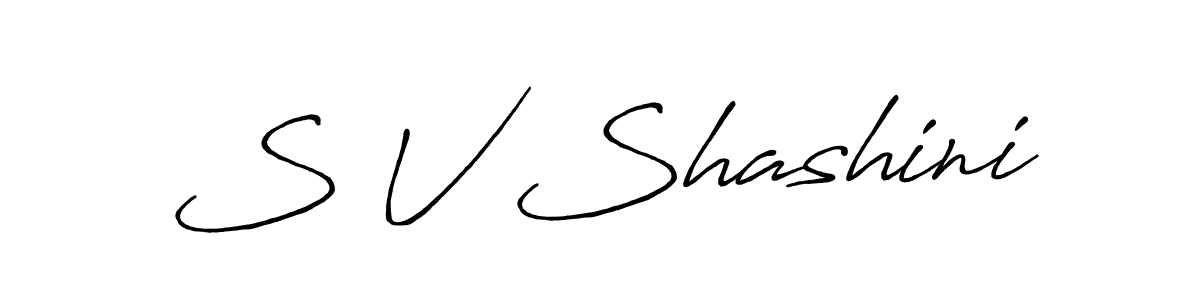 You should practise on your own different ways (Antro_Vectra_Bolder) to write your name (S V Shashini) in signature. don't let someone else do it for you. S V Shashini signature style 7 images and pictures png