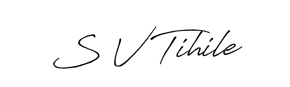 How to make S V Tihile signature? Antro_Vectra_Bolder is a professional autograph style. Create handwritten signature for S V Tihile name. S V Tihile signature style 7 images and pictures png