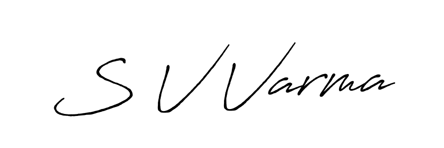 Design your own signature with our free online signature maker. With this signature software, you can create a handwritten (Antro_Vectra_Bolder) signature for name S V Varma. S V Varma signature style 7 images and pictures png