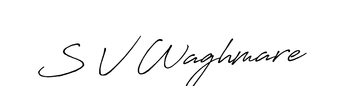 The best way (Antro_Vectra_Bolder) to make a short signature is to pick only two or three words in your name. The name S V Waghmare include a total of six letters. For converting this name. S V Waghmare signature style 7 images and pictures png