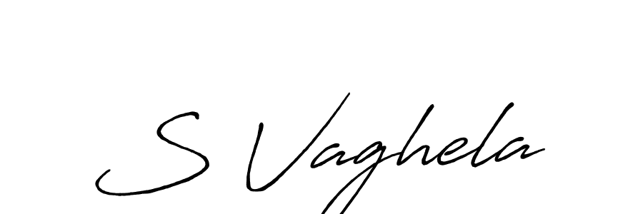 Use a signature maker to create a handwritten signature online. With this signature software, you can design (Antro_Vectra_Bolder) your own signature for name S Vaghela. S Vaghela signature style 7 images and pictures png