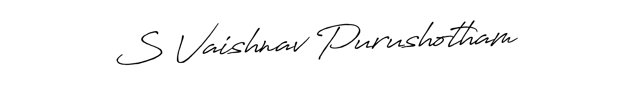 Design your own signature with our free online signature maker. With this signature software, you can create a handwritten (Antro_Vectra_Bolder) signature for name S Vaishnav Purushotham. S Vaishnav Purushotham signature style 7 images and pictures png