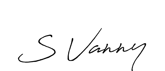 Make a beautiful signature design for name S Vanny. With this signature (Antro_Vectra_Bolder) style, you can create a handwritten signature for free. S Vanny signature style 7 images and pictures png