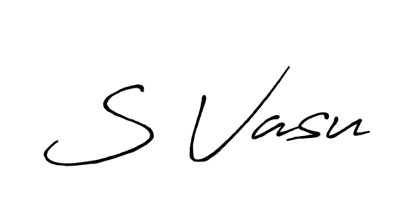 How to make S Vasu name signature. Use Antro_Vectra_Bolder style for creating short signs online. This is the latest handwritten sign. S Vasu signature style 7 images and pictures png