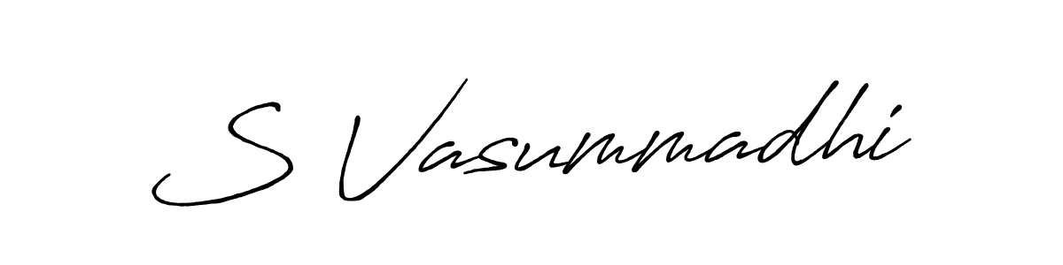 You should practise on your own different ways (Antro_Vectra_Bolder) to write your name (S Vasummadhi) in signature. don't let someone else do it for you. S Vasummadhi signature style 7 images and pictures png