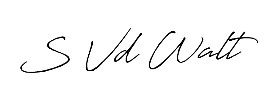 Make a beautiful signature design for name S Vd Walt. With this signature (Antro_Vectra_Bolder) style, you can create a handwritten signature for free. S Vd Walt signature style 7 images and pictures png