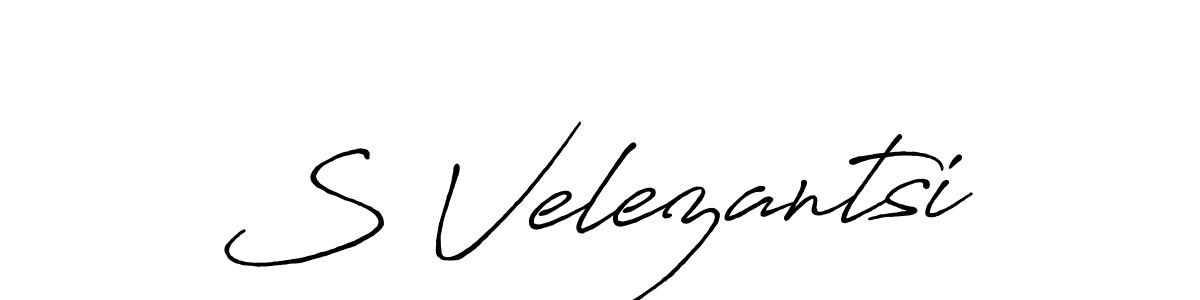 How to make S Velezantsi name signature. Use Antro_Vectra_Bolder style for creating short signs online. This is the latest handwritten sign. S Velezantsi signature style 7 images and pictures png
