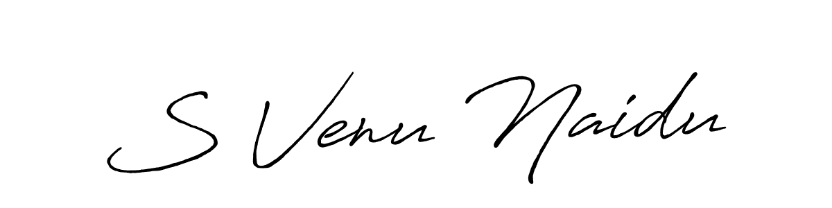 The best way (Antro_Vectra_Bolder) to make a short signature is to pick only two or three words in your name. The name S Venu Naidu include a total of six letters. For converting this name. S Venu Naidu signature style 7 images and pictures png