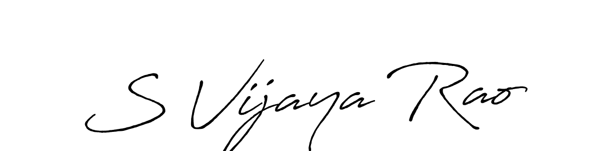 Make a beautiful signature design for name S Vijaya Rao. With this signature (Antro_Vectra_Bolder) style, you can create a handwritten signature for free. S Vijaya Rao signature style 7 images and pictures png