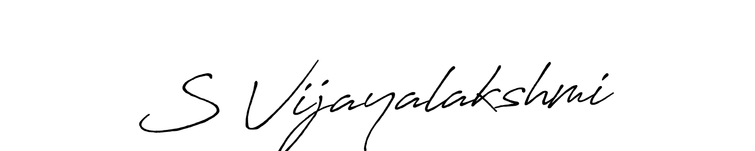 Make a beautiful signature design for name S Vijayalakshmi. With this signature (Antro_Vectra_Bolder) style, you can create a handwritten signature for free. S Vijayalakshmi signature style 7 images and pictures png