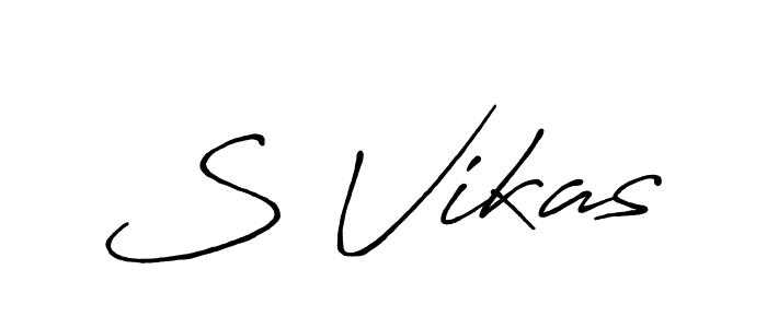 Use a signature maker to create a handwritten signature online. With this signature software, you can design (Antro_Vectra_Bolder) your own signature for name S Vikas. S Vikas signature style 7 images and pictures png