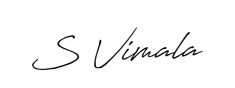 Use a signature maker to create a handwritten signature online. With this signature software, you can design (Antro_Vectra_Bolder) your own signature for name S Vimala. S Vimala signature style 7 images and pictures png