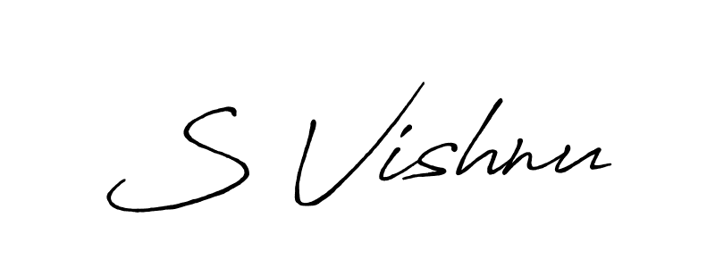 Also we have S Vishnu name is the best signature style. Create professional handwritten signature collection using Antro_Vectra_Bolder autograph style. S Vishnu signature style 7 images and pictures png