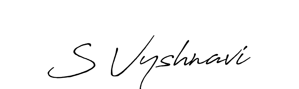 Use a signature maker to create a handwritten signature online. With this signature software, you can design (Antro_Vectra_Bolder) your own signature for name S Vyshnavi. S Vyshnavi signature style 7 images and pictures png