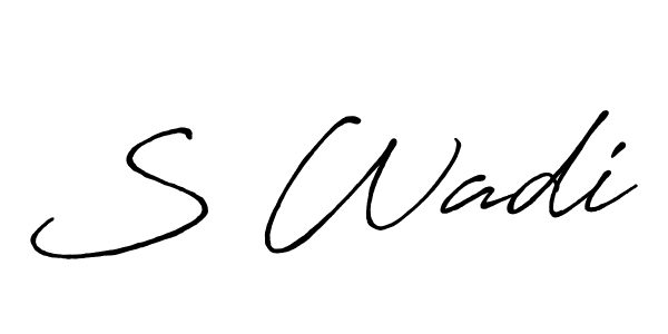Also we have S Wadi name is the best signature style. Create professional handwritten signature collection using Antro_Vectra_Bolder autograph style. S Wadi signature style 7 images and pictures png