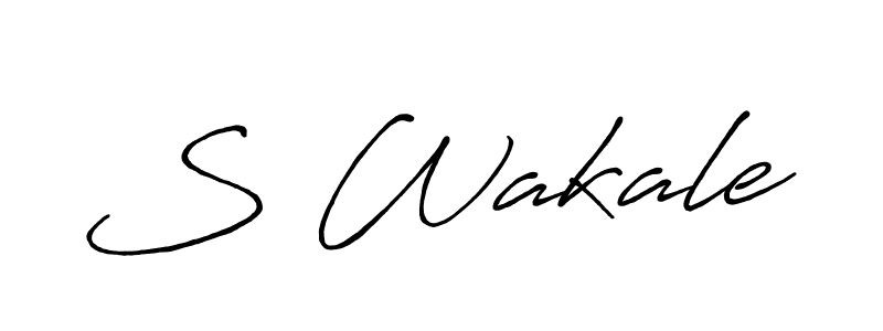 How to make S Wakale name signature. Use Antro_Vectra_Bolder style for creating short signs online. This is the latest handwritten sign. S Wakale signature style 7 images and pictures png