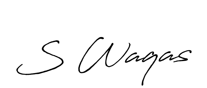 How to make S Waqas signature? Antro_Vectra_Bolder is a professional autograph style. Create handwritten signature for S Waqas name. S Waqas signature style 7 images and pictures png