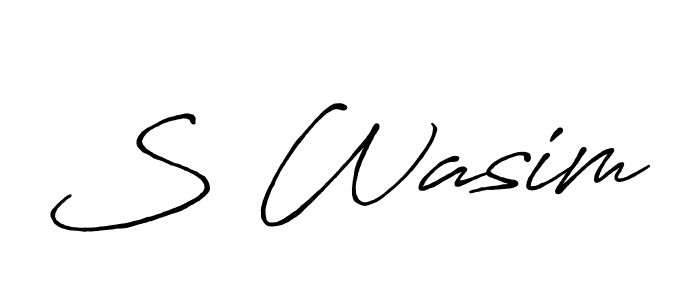 Also we have S Wasim name is the best signature style. Create professional handwritten signature collection using Antro_Vectra_Bolder autograph style. S Wasim signature style 7 images and pictures png