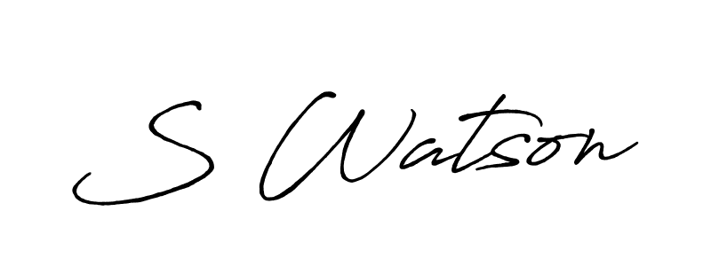 Create a beautiful signature design for name S Watson. With this signature (Antro_Vectra_Bolder) fonts, you can make a handwritten signature for free. S Watson signature style 7 images and pictures png