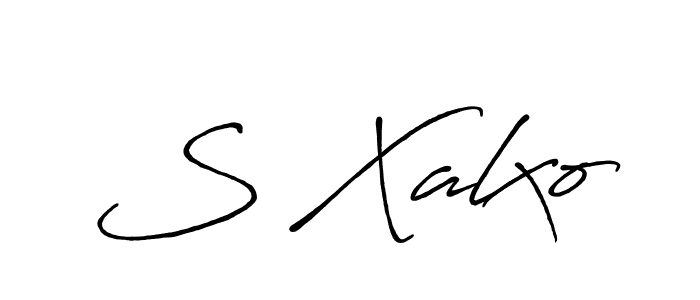 The best way (Antro_Vectra_Bolder) to make a short signature is to pick only two or three words in your name. The name S Xalxo include a total of six letters. For converting this name. S Xalxo signature style 7 images and pictures png