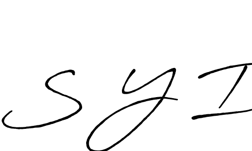 Make a beautiful signature design for name S Y I. With this signature (Antro_Vectra_Bolder) style, you can create a handwritten signature for free. S Y I signature style 7 images and pictures png