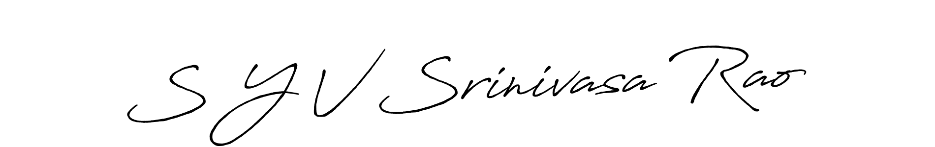 Use a signature maker to create a handwritten signature online. With this signature software, you can design (Antro_Vectra_Bolder) your own signature for name S Y V Srinivasa Rao. S Y V Srinivasa Rao signature style 7 images and pictures png