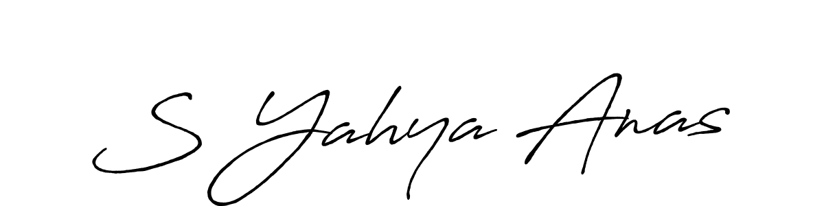 Design your own signature with our free online signature maker. With this signature software, you can create a handwritten (Antro_Vectra_Bolder) signature for name S Yahya Anas. S Yahya Anas signature style 7 images and pictures png